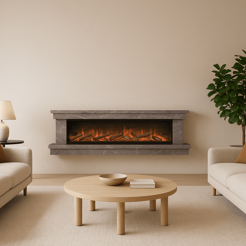 wall mounted wood suite electric fire